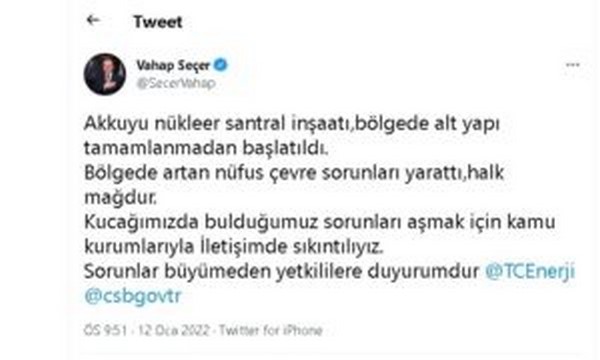 Akkuyu`da yaanan sorunlar Seer`i isyan ettirdi