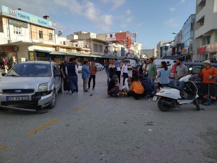 Silifke’de motosiklet ile otomobil arpt: 1 yaral