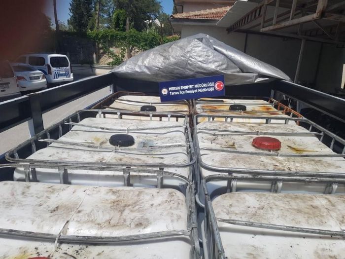 Mersin’de 5 ton 952 litre kaak akaryakt ele geirildi